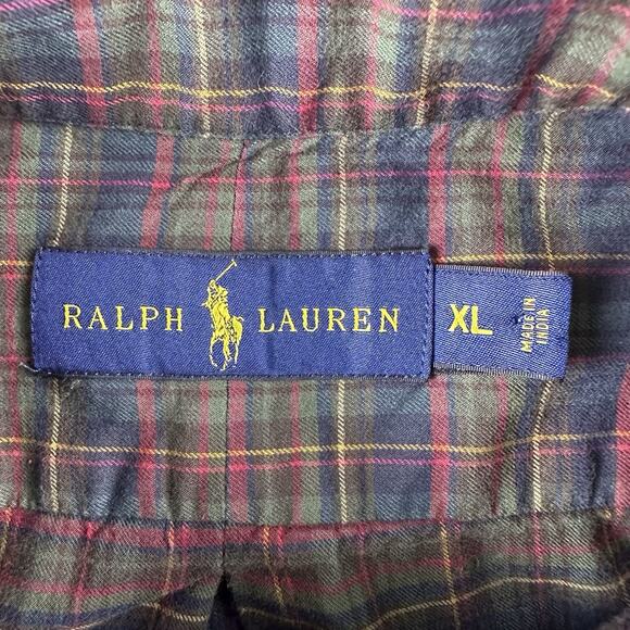 Polo‎ Ralph Lauren Mens XL Lightweight 100% Cotton Button Down Plaid Long Sleeve - Picture 5 of 10